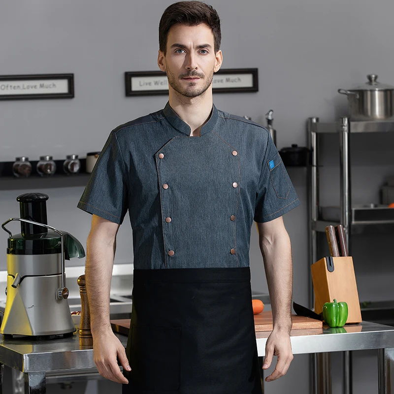 Giacca da cuoco professionale uniforme da cuoco leggera servizio di ristorazione abbigliamento da cucina abbigliamento da lavoro caffetteria camicia da cucina di qualità facile da pulire