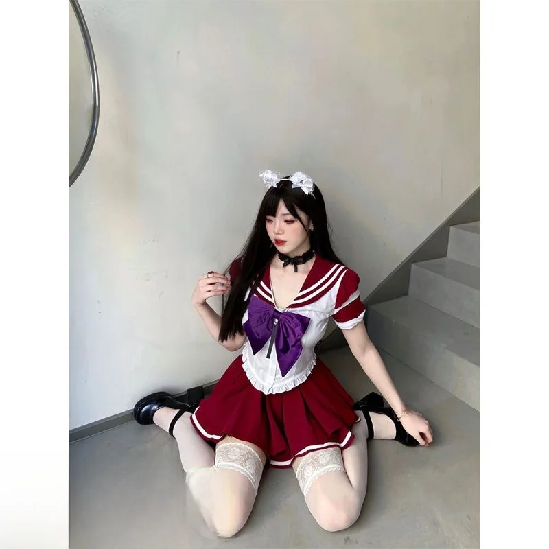 

plus Size Cosplay Costume Set with Big Bow Halloween Women's Fashion Puffy Skirt Top plus Size MM Costume Pure Desire Style