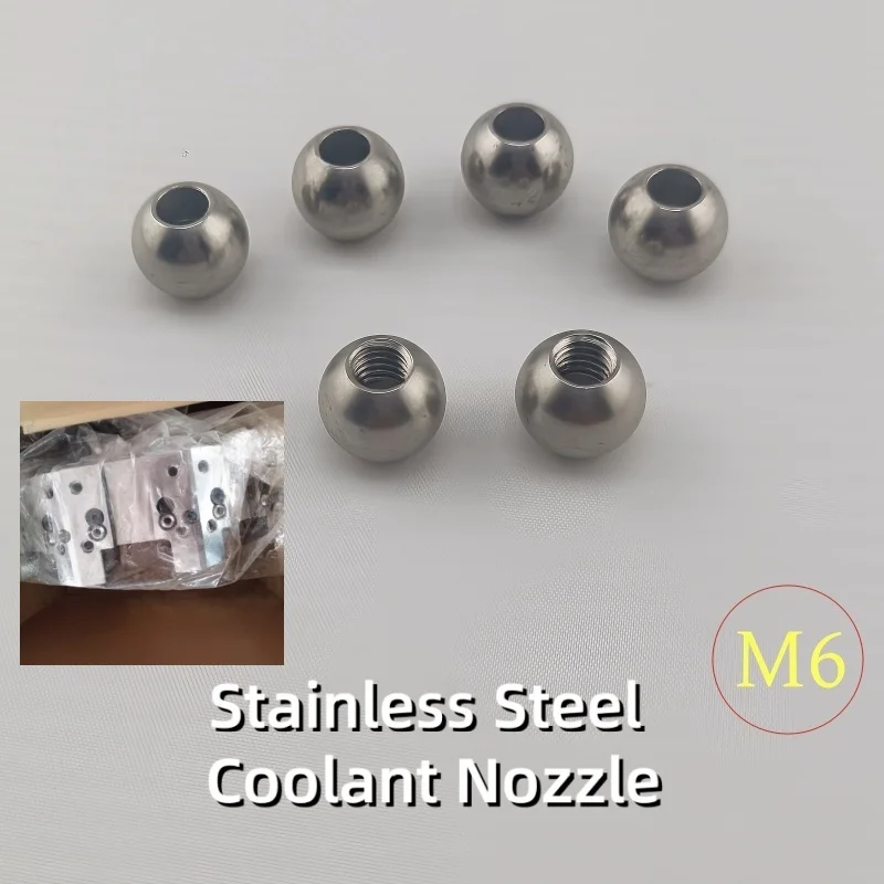 

M6 Stainless Steel Straight-hole Nozzle for CNC Machine Tool Holders and Turrets, Female Thread Spout, Internal Thread