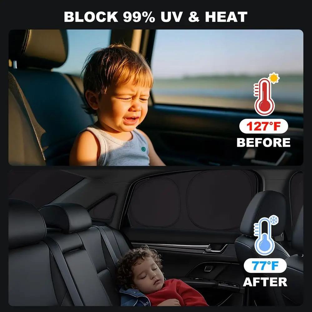 2019-2023 كورولا 6 طبقات لون نافذة السيارة السميك |   مجموعة كاملة من ستائر الخصوصية |   عازل حراري معتيم بنسبة 100% للتخييم والنابي