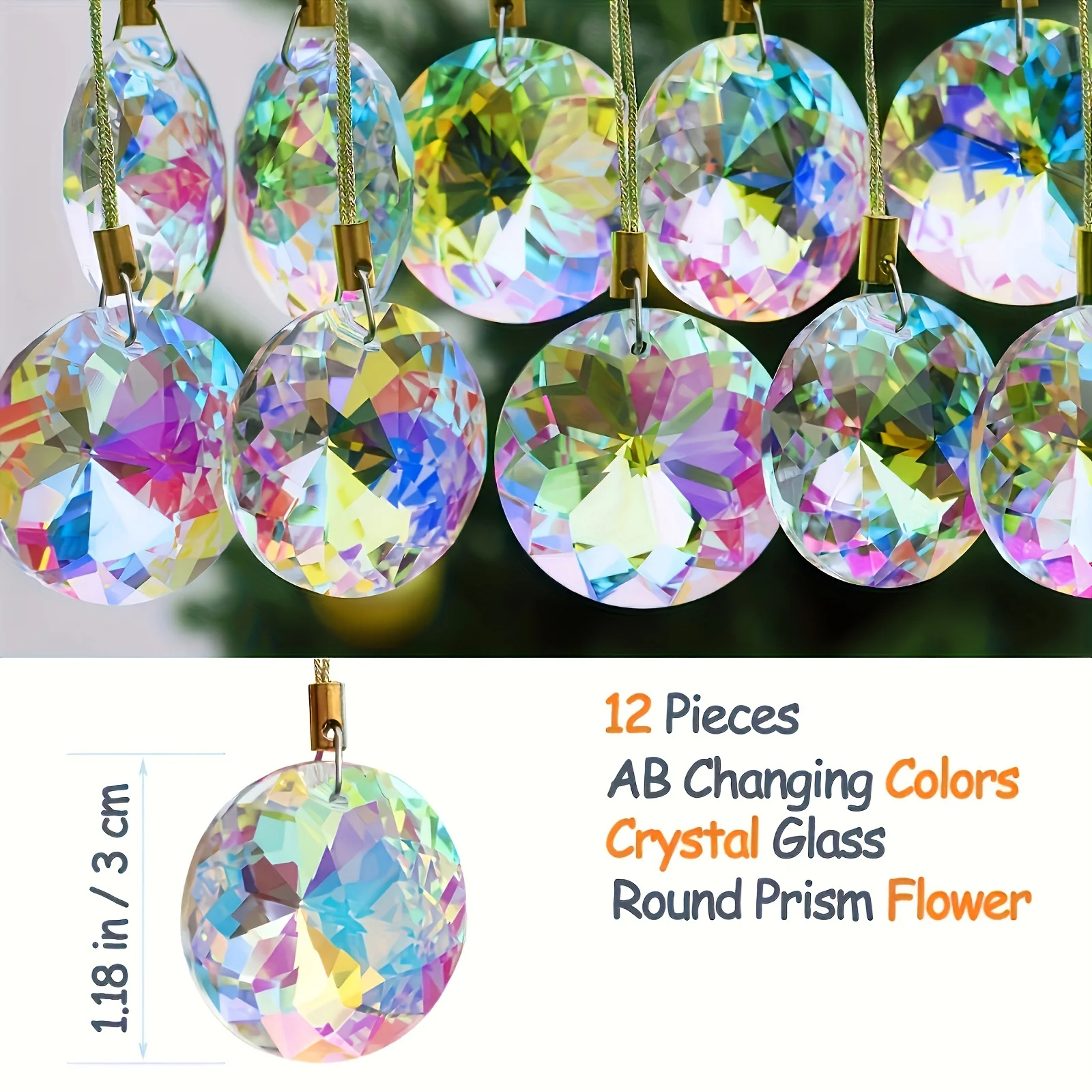 12 Stück Glas-Kristallkugeln, 30 mm Durchmesser, Weihnachtsbaum-Dekorationen, Weihnachtsgeschenke, ohne Geschenkbox, das perfekte Geschenk. – Detail 6