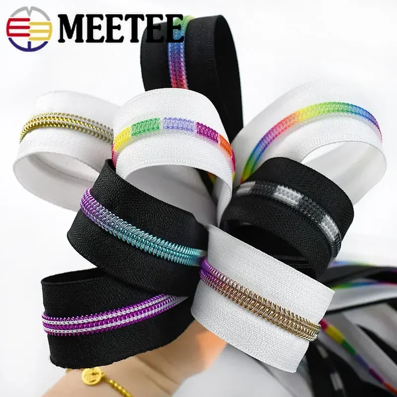 5Meters 5# Nylon Zipper Tape By The Meter Plastic Zippers Slider Decorative Zip Pulls Repair Kit Sewing Closures DIY Accessories