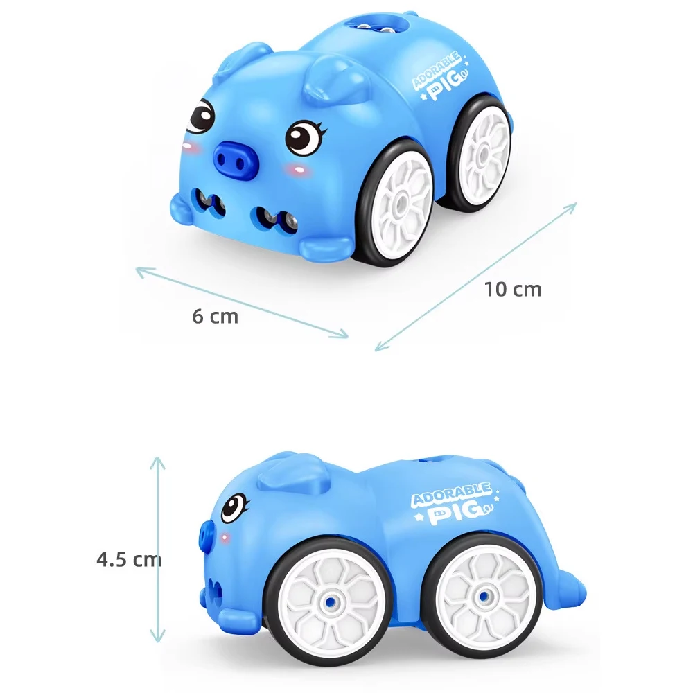 Voiture Électrique Télécommandée à Capteur Intelligent pour Enfant Garçon, Jouet Musical, Dessin Animé Magique, 2.4G, Mini Cochon, Radio, Cadeaux d'Anniversaire