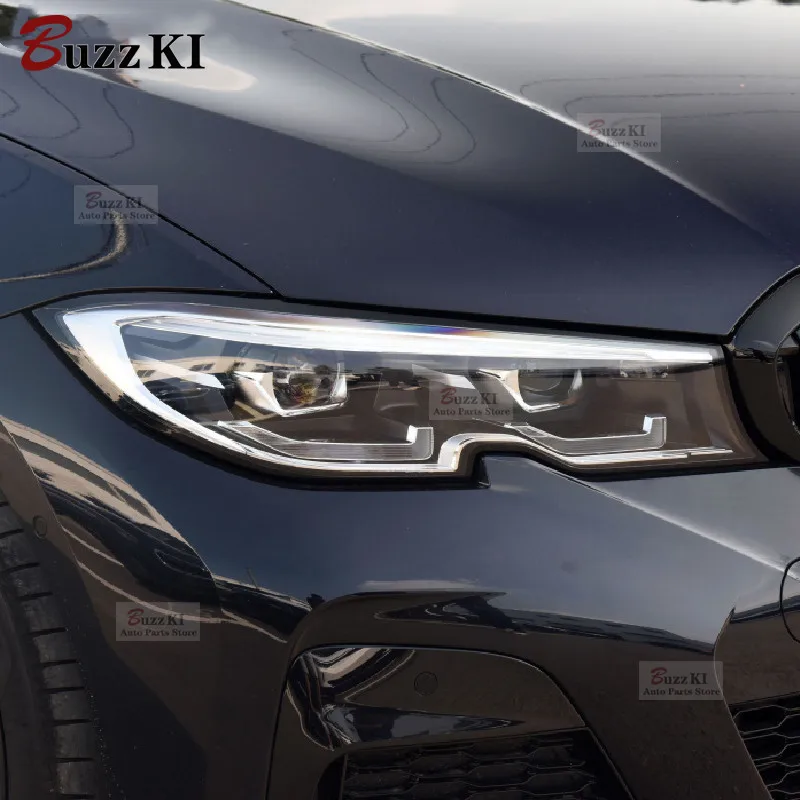 

2Pcs For BMW 3 Series G20 G21 F30 F31 F34 Car Headlight Black Protective Film Protection Transparent TPU Sticker Accessories