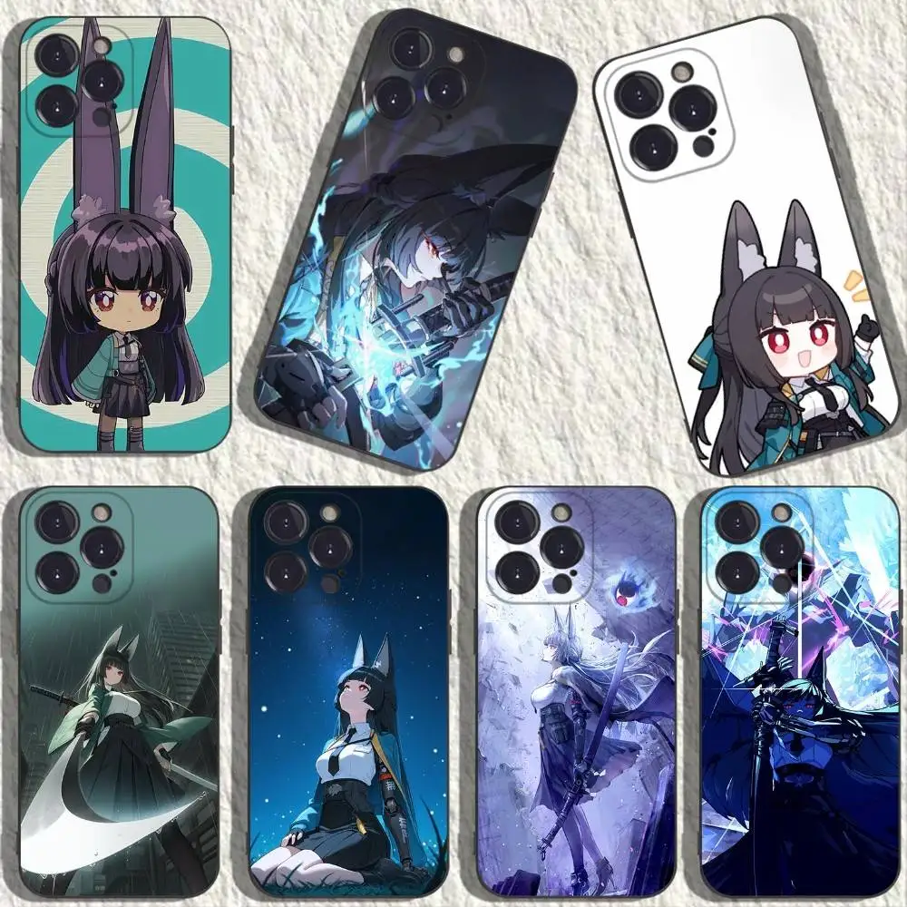 حافظة هاتف H-Hoshimi M-Miyabi ZZZ لهاتف iPhone 17,16,15,14,13,12,11,Plus,Pro Max,XS,X,XR,SE,Mini,8,7,غطاء أسود من السيليكون الناعم