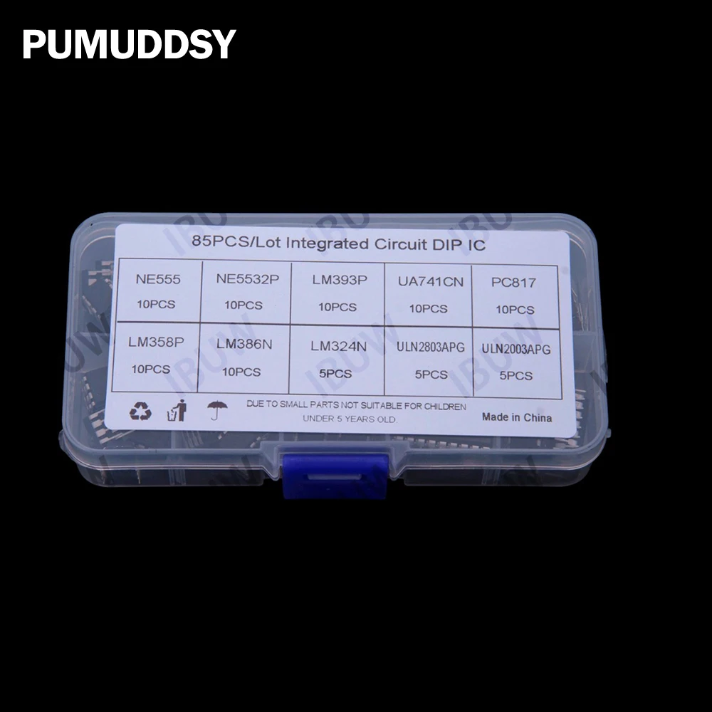 10Values ​​85PCS Integrated Circuit LM324 NE555 LM324 LM358 Chip IC Kit DIP NE555 Single Precision Timer  LM386 PC817 LM324