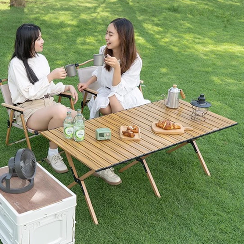 Tourist Folding Outdoor Tables Camp Out Picnic Garden Beach Outdoor Tables Camping Coffee Wagon Parasol Furniture Muebles FYOT