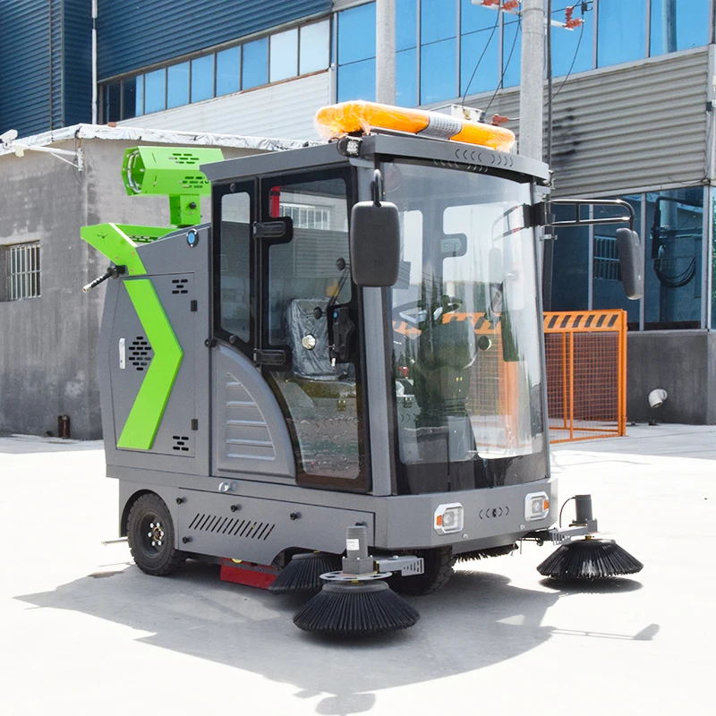 

New Compact Small Electric Ride-On Battery-Powered 48V Self-Propelled Street Sweeper Truck For Urban Cleaning