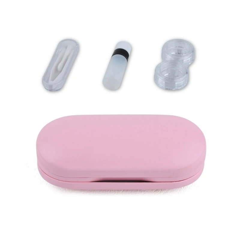 Y166 กล่องคอนแทคเลนส์ชุด PU เลนส์กล่อง Mirrored Multifunction Contact Case สำหรับเลนส์ผู้ถือผู้หญิงหญิง