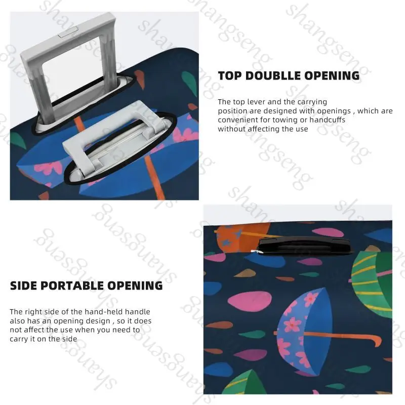 نمط كرتوني للمظلة حقيبة سفر واقية، غطاء حقيبة حماية مرن، غطاء أمتعة قابل للغسل، 18-32 بوصة #4