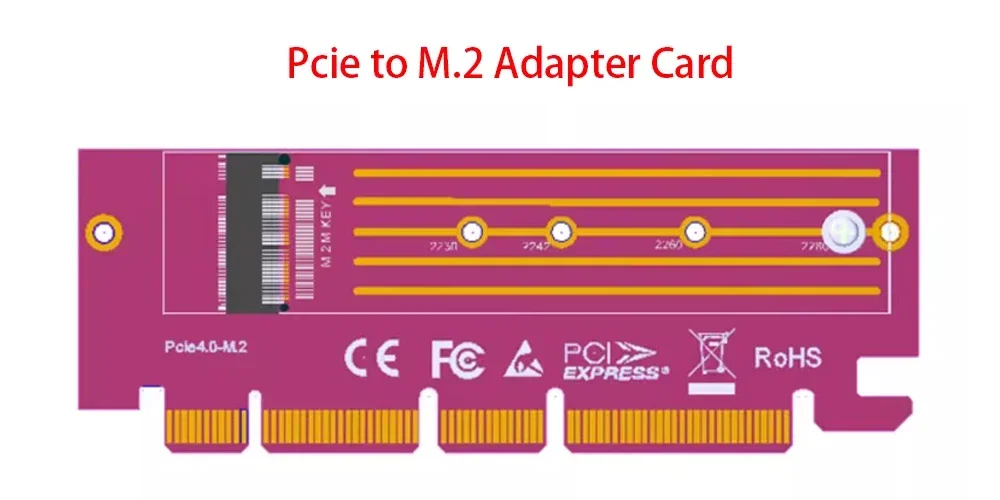 PCI-E3.0 4.0 1X/4X To M.2 NVMe SSD Solid State Drive Adapter Cable Full Speed No Damage Black and White Length Customizable