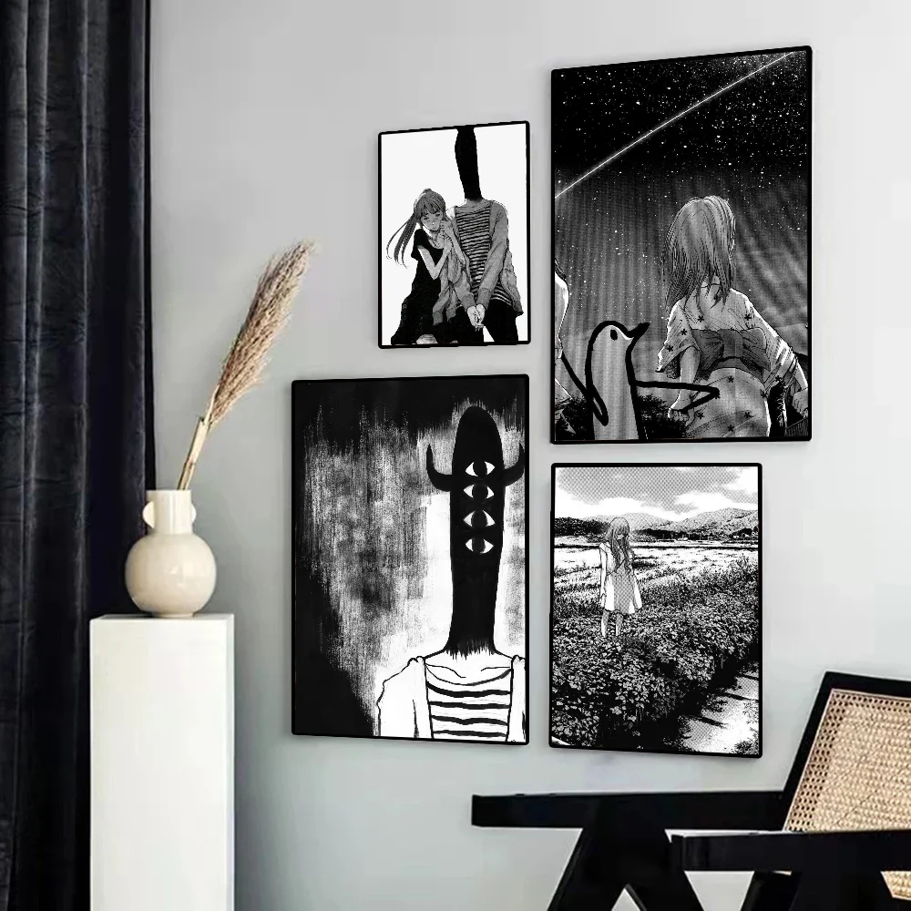 1pc Goodnight Punpun Poster Self-adhesive Art Poster Waterproof Paper Sticker Coffee House Bar Room Wall Decor