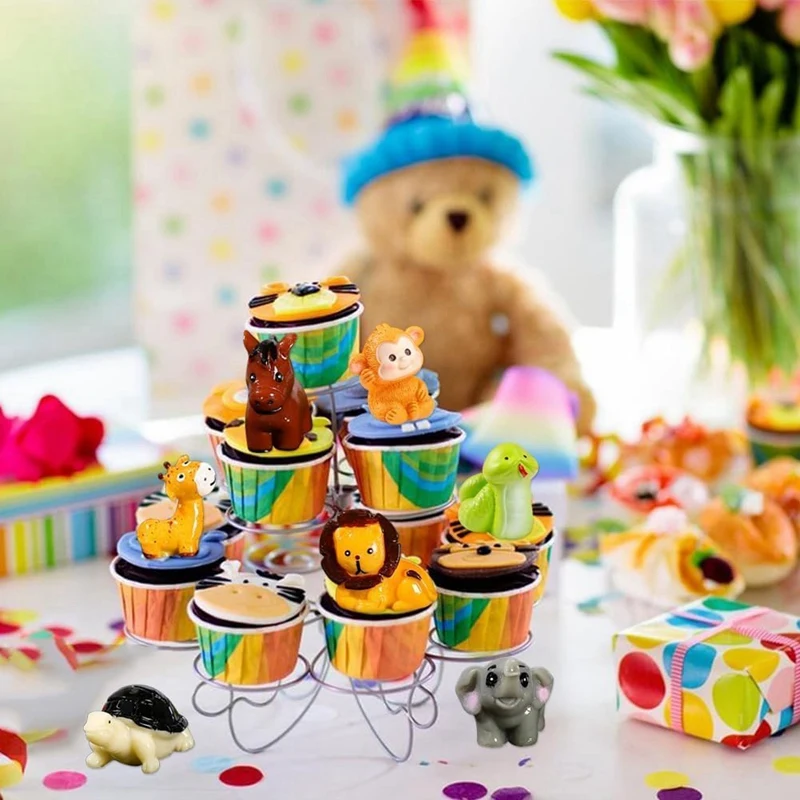 50 шт., мини-Проекторы из искусственной смолы, миниатюры с дикими животными