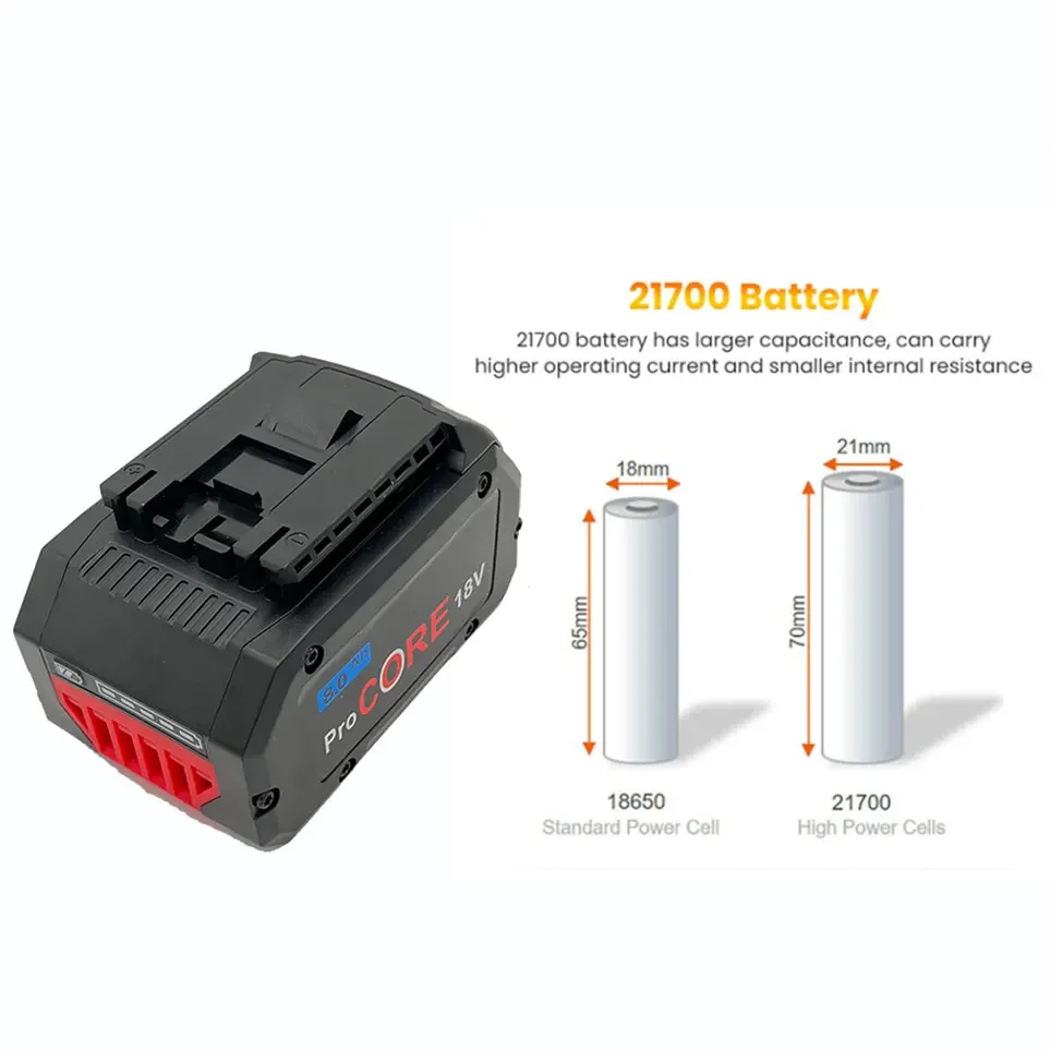 18V 8000MAH Bosch Professional System Cordless Tool BAT609 BAT618 GBA18V80 21700 Battery ProCORE Replacement Battery