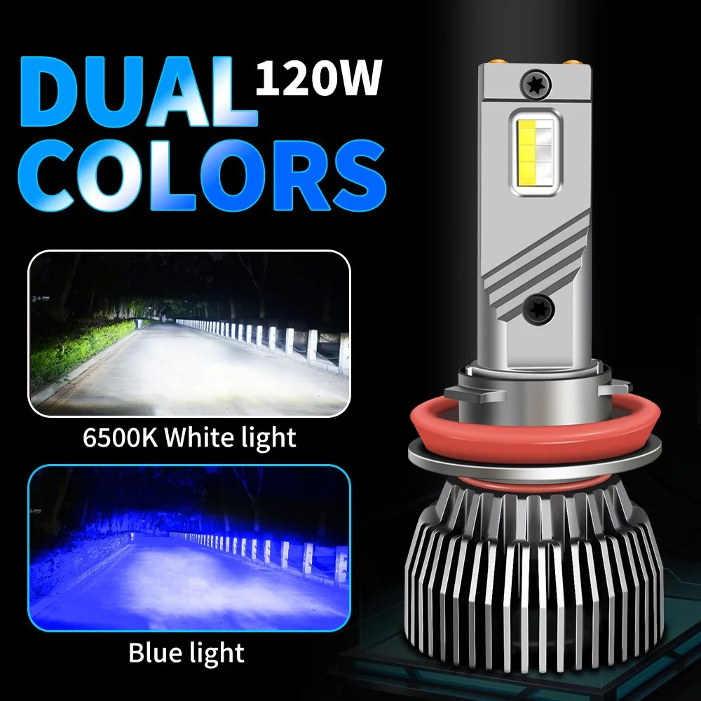 

Universal H1 H3 H7 HIR2 9012 9145 Car LED Headlight Bulbs 12V 60W 6500K White 10000K Blue Fog Lamp Replacement