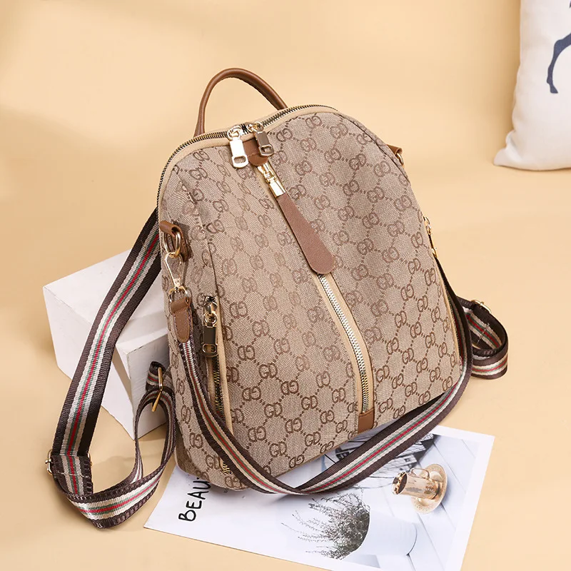 Casual Versatile Ladies Handbag Student Bag Fashion Soft Leather Texture Girls Shoulder Bag Retro Checkered Girls Shoulder Bag M