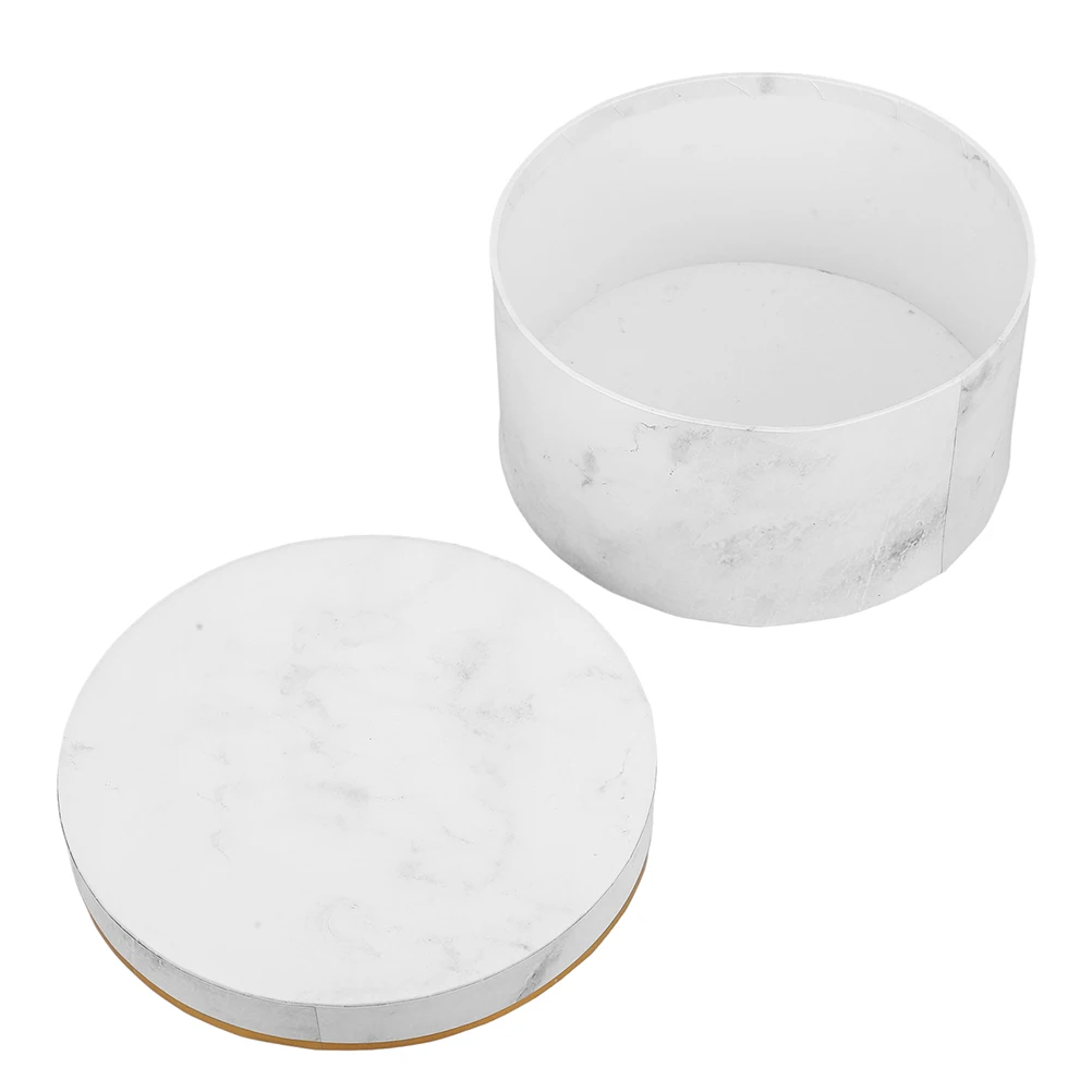 

Luxury Marble Effect Round Flower Box for Gifting Beautifully Crafted Present Case for Florist Arrangements Special Occasions