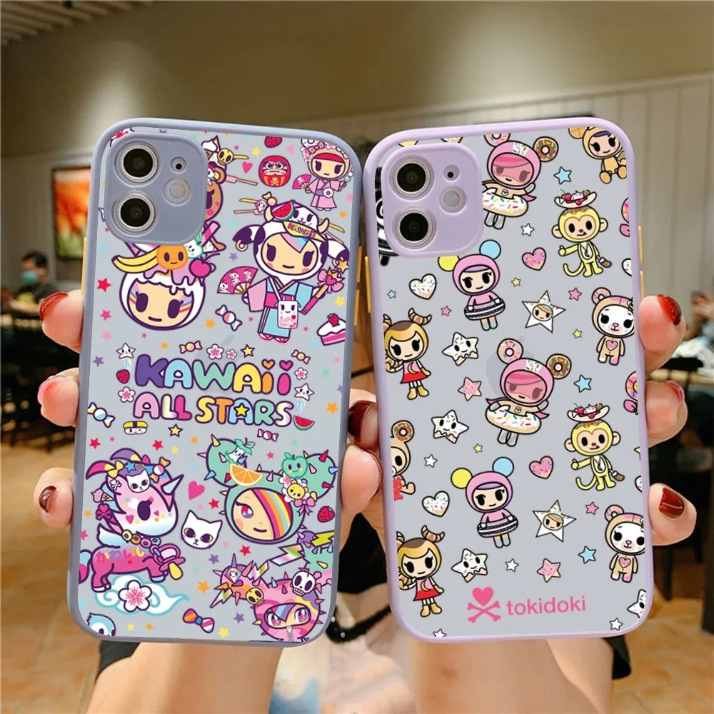 

Japan Tokidoki Phone Case For IPhone 14 11 12 13 Mini Pro Max 8 7 Plus X XR XS MAX Translucent Matte Cover