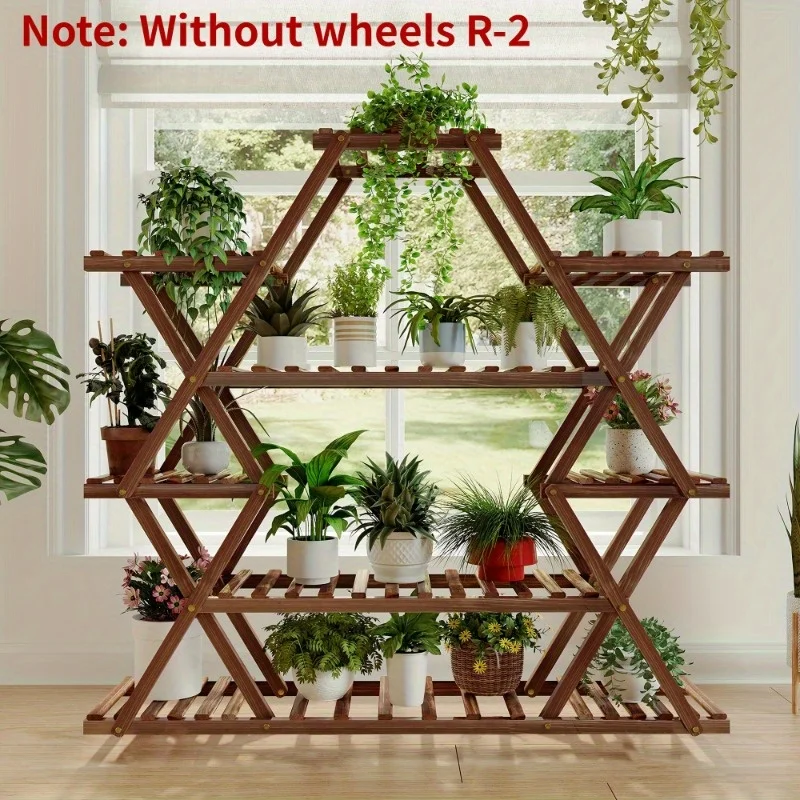 1 Set of Windmill Plant Stand, Living Room Stand, Wooden Outdoor Plant Stand, Decorative Wooden Stand (T, P, M, R, L)