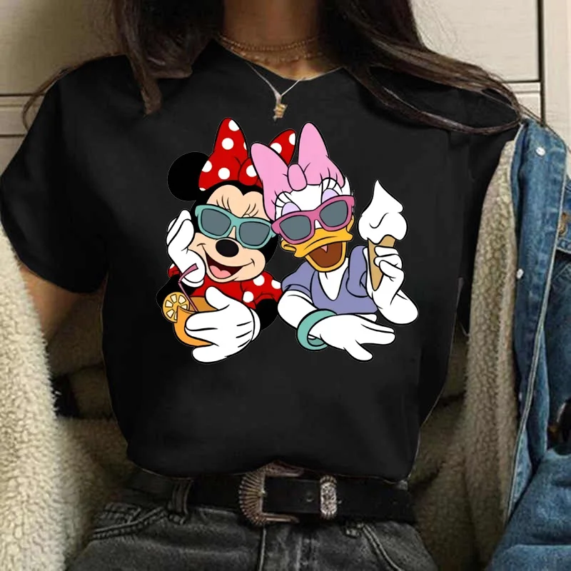 New Kawaii Disney Anime Graphic T Shirt Women Summer Cute Friends T-shirt Funny 90s Tshirt Casual Short Sleeves Tops Tees Female