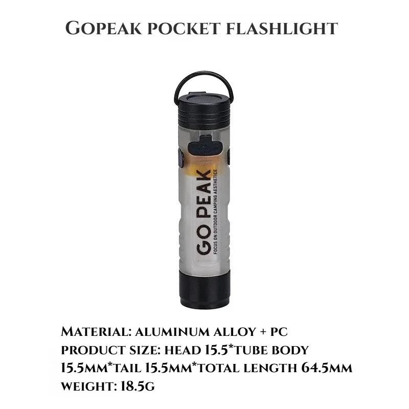 GOPEAK 5050 LED Kleine Schlüsselclip-Taschenlampe mit 7 Farben für Outdoor-Notfälle und Katastrophenhilfe, Lange Akkulaufzeit – Detail 11