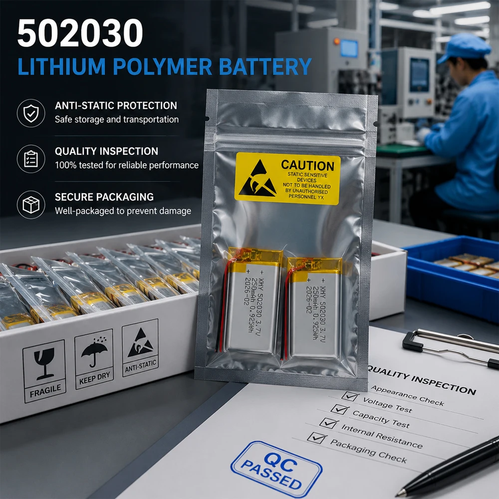 Akumulator litowo-polimerowy 3.7V 502030 250mAh do zabawek, oświetlenia LED, głośników Bluetooth, urządzeń kosmetycznych. — zdjęcie produktu 6