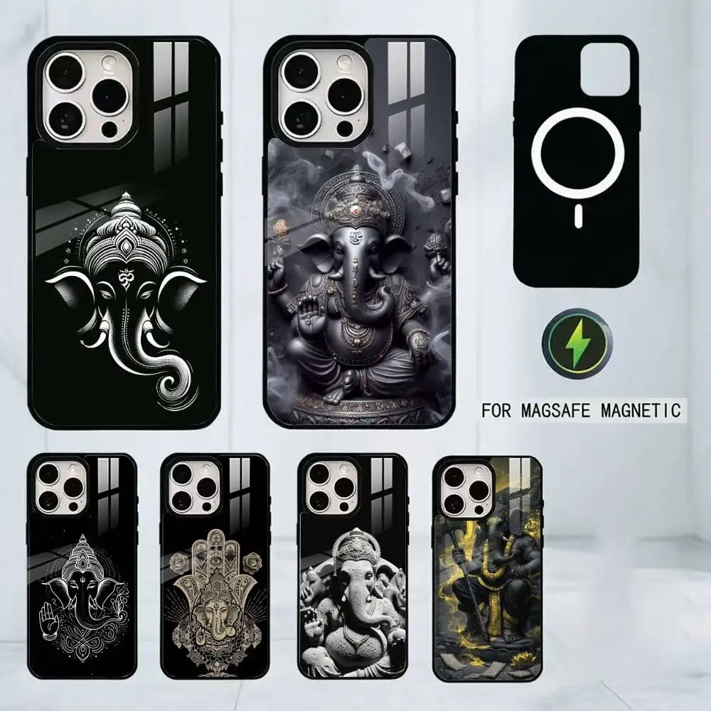 

Ganesha Hindu God Ganesh Elephant Phone Case For iPhone17,16,15,14,13,12,11 Plus,Pro Magnetic with Magsafe Wireless Charging