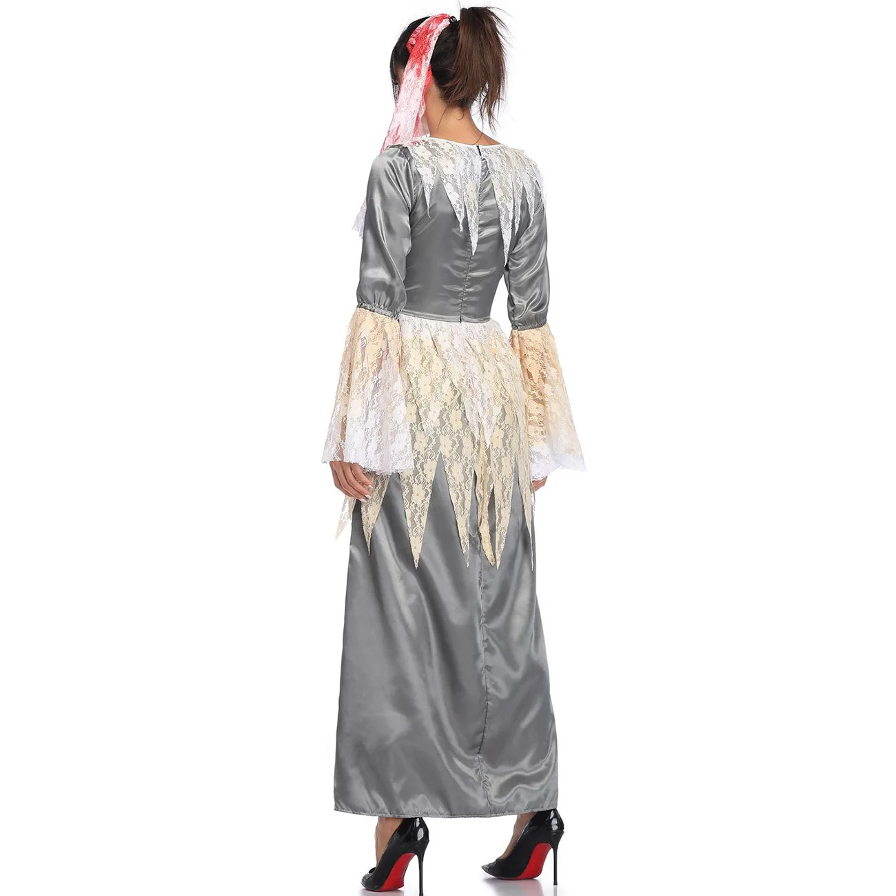 Halloween Bloody Horror Ghost Bride Vampire Cosplay Costume For Women Scary And Bloody Zombie Masquerade Costumes Long Dress NEW