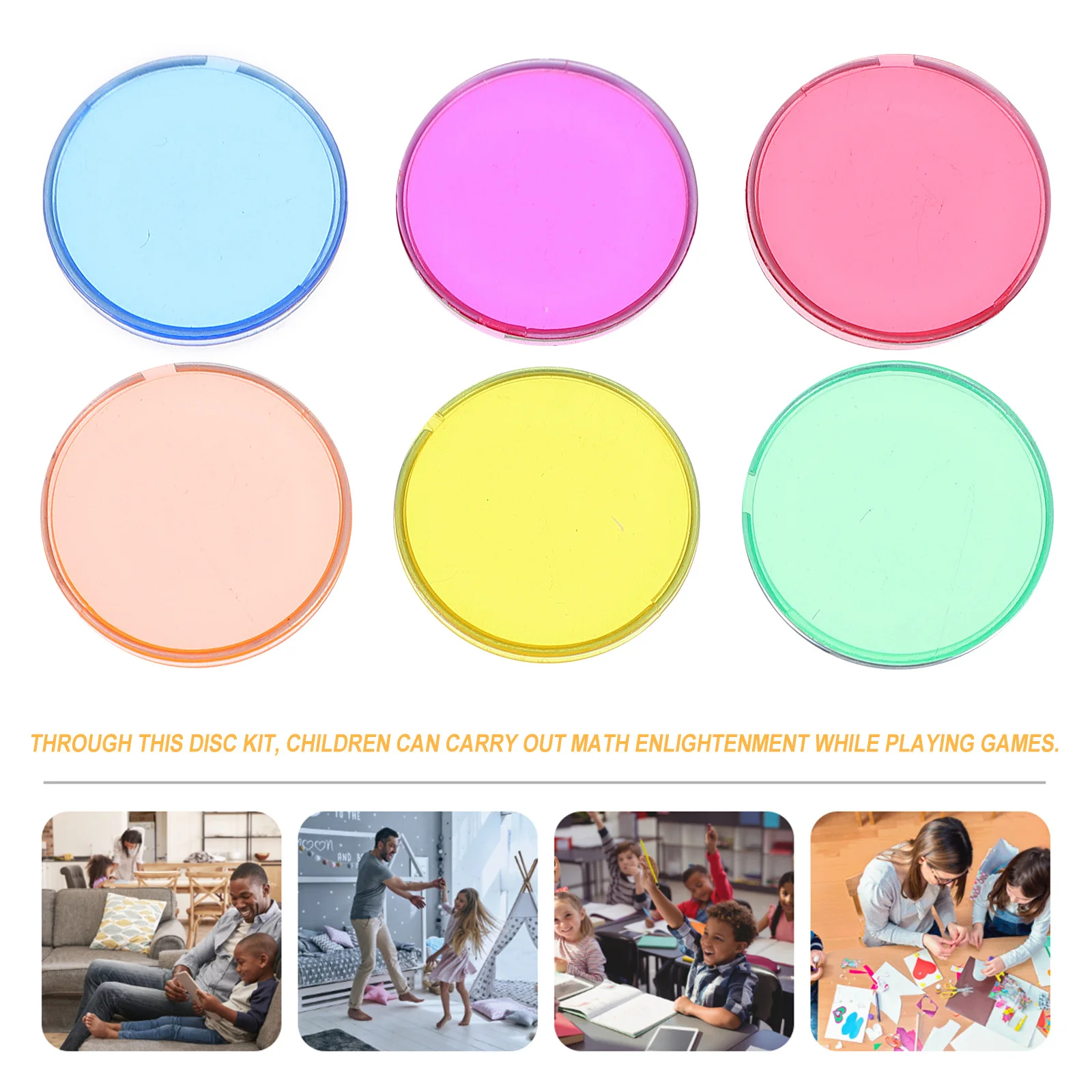 100pcs Colorful Round Chips Plastic Math Teaching Discs Kids Educational Counting Learning Games Science Experiment Tools