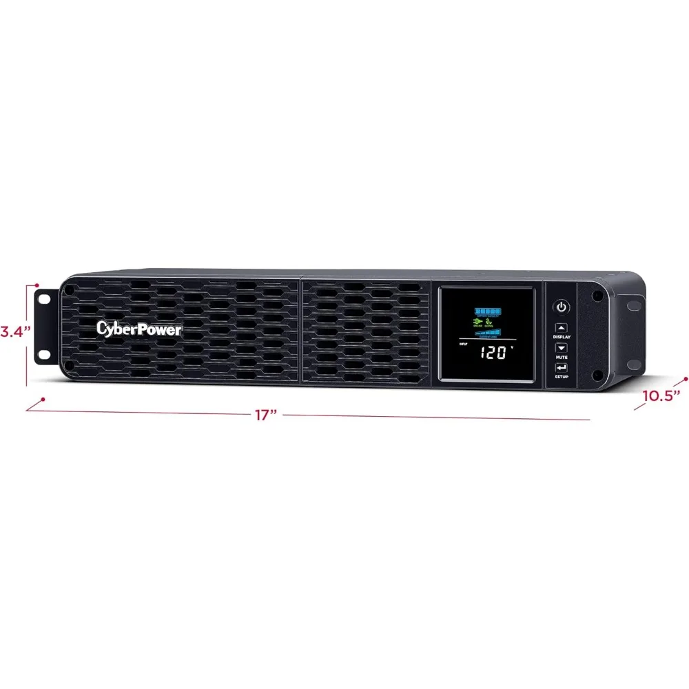 CP1500PFCRM2U PFC Sinewave UPS System, 1500VA/1000W, 8 Outlets, AVR, Short Depth 2U Rackmount