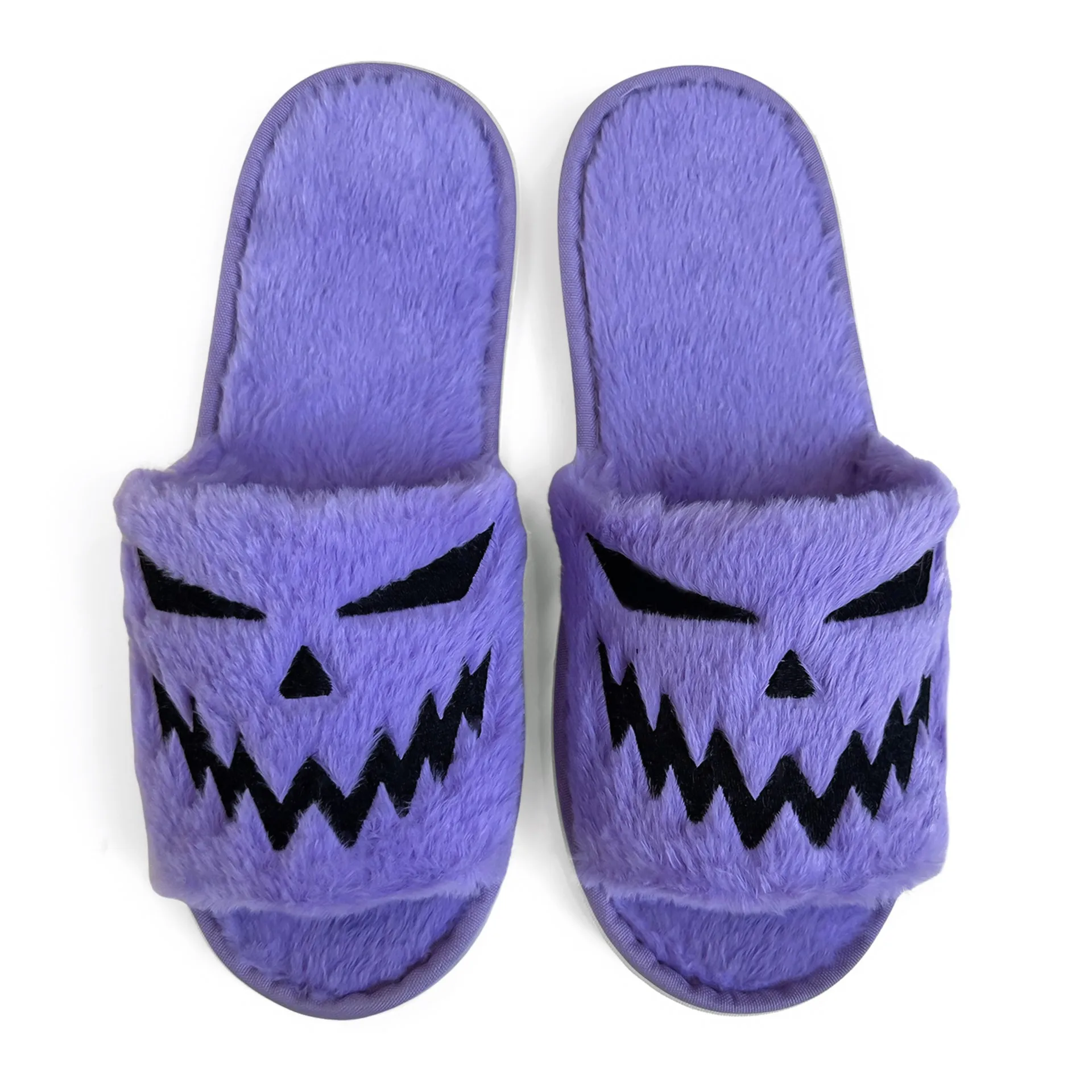 

Нечеткие тапочки с милым мультяшным принтом тыквы, туфли без шнуровки на мягкой подошве, нескользящая обувь с открытым носком, уютная плюшевая домашняя обувь для Хэллоуина