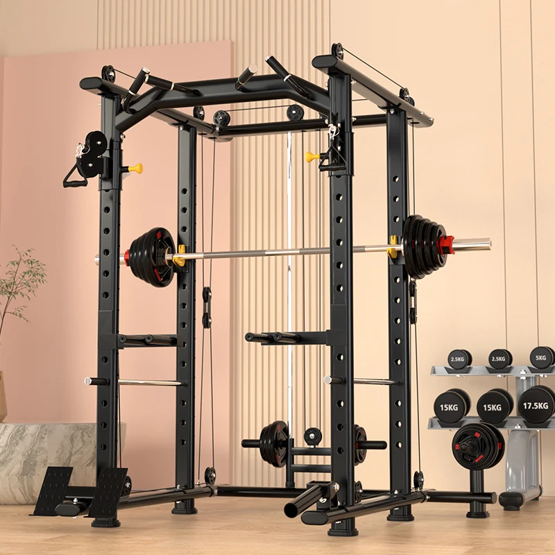 Portable Adjustable Power Rack Home & Gym Strength Training Barbell Cage