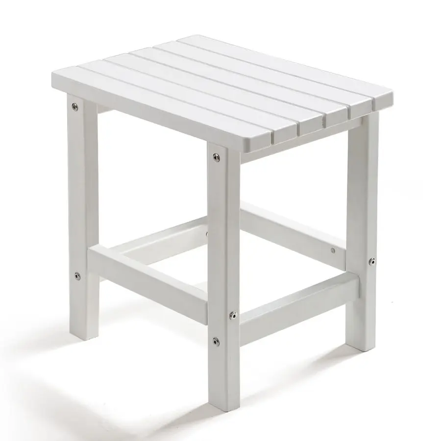 

Столик Adirondack Square для улицы, небольшой уличный стол из HDPE, приставной столик для патио, бассейна, заднего двора, устойчивый к атмосферным воздействиям, белый