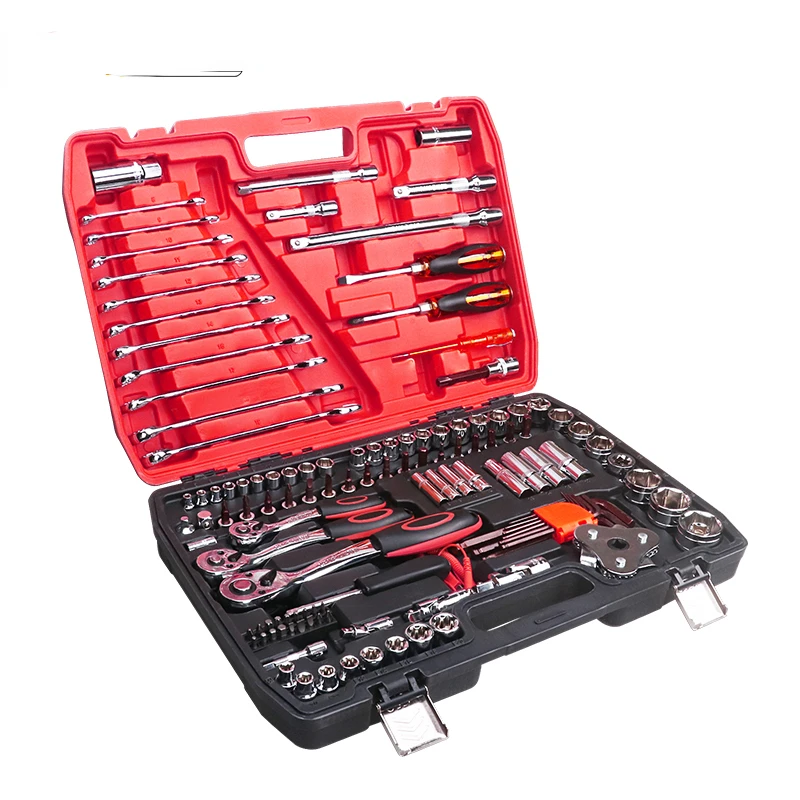 

121PCS Kit Car Repair Sockets Set Hand Tool Sets Combination Socket Wrench Set with Plastic Toolbox