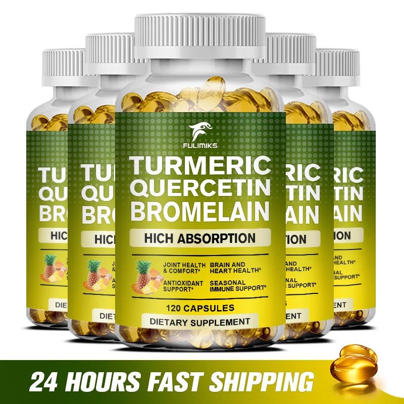 関節のサポート、自然な腫れのサポート、健康的な消化のためのブロメライン カプセル サプリメント – 120 カプセル