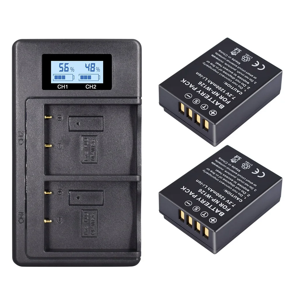 

For PALO NP W126 NPW126 W126S Battery + LCD Dual Charger for Fujifilm Fuji X-Pro1 X100F XPRO1 X-A1 HS50EXR XT1 X-T2 HS30EXR
