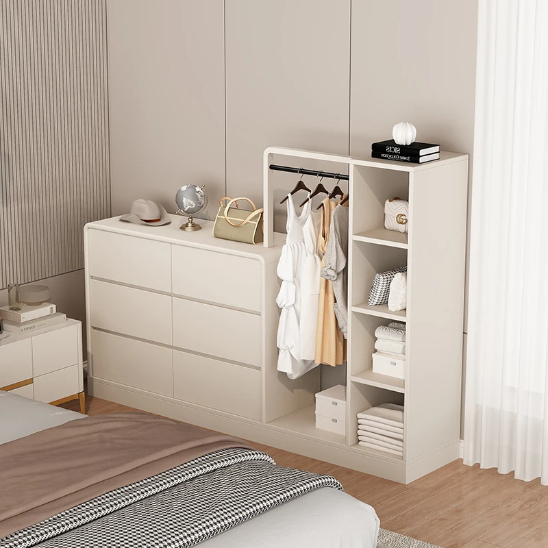 

Modern wooden living room furniture coat rack with drawers and mirror