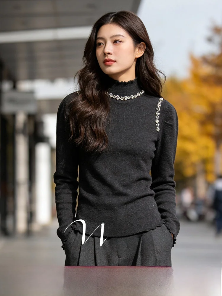 

Новый женский зимний топ-база Slim Fit с высоким воротником, длинный рукав, из полиэфирного волокна, для повседневной носки