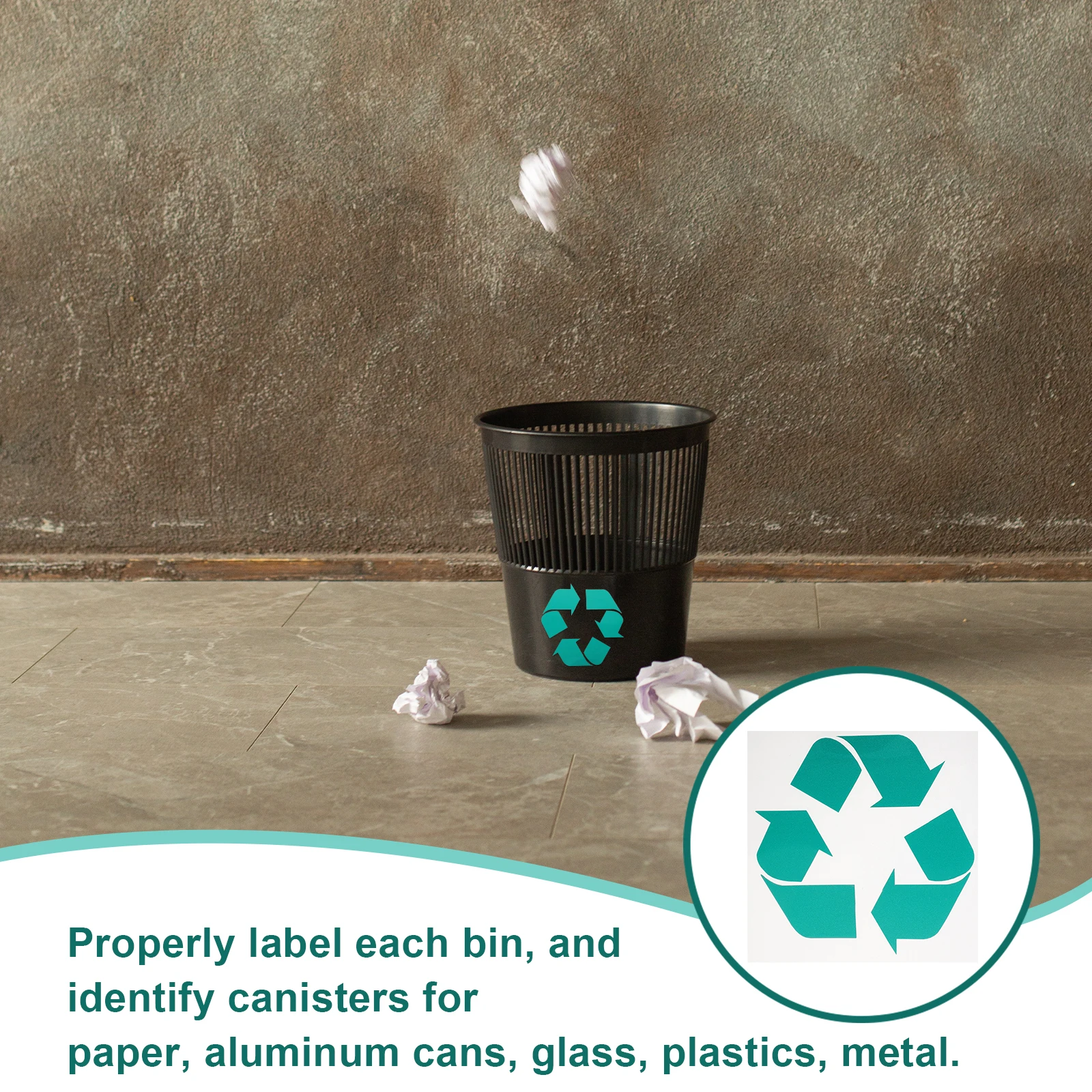 

Environmentally Friendly Car Stickers Recyclable Trash Cans Eco Signs Self Adhesive Reusable Bin Graphics Symbols