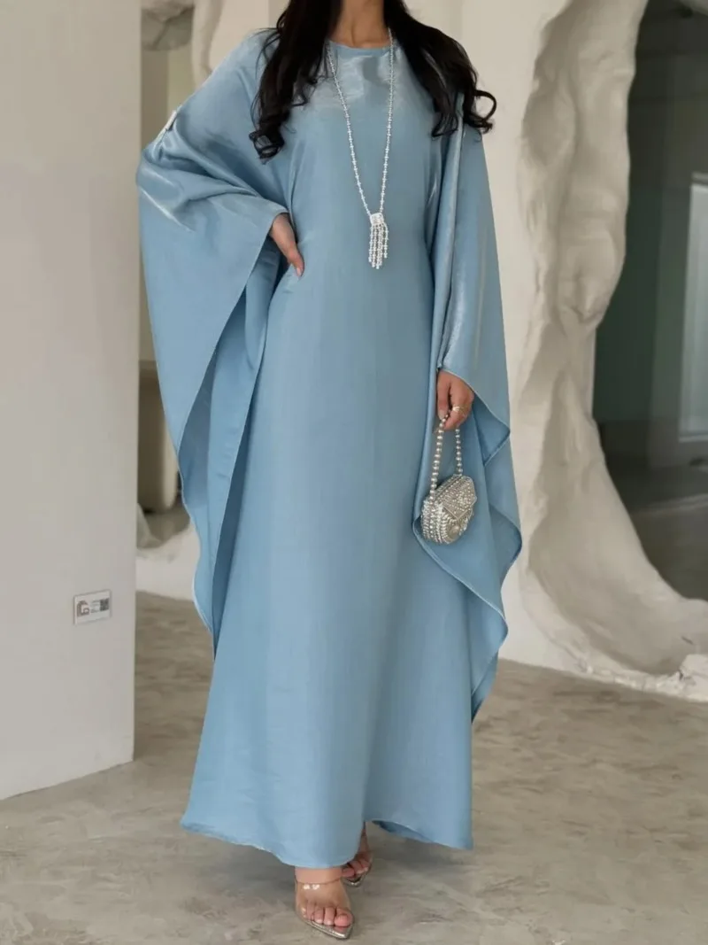 

Autumn Fashion Muslim Long Sleeve Round Neck Plus Size Long Maxi Dress Abaya Dubai Kaftan Clothes for Muslim Women Outfits