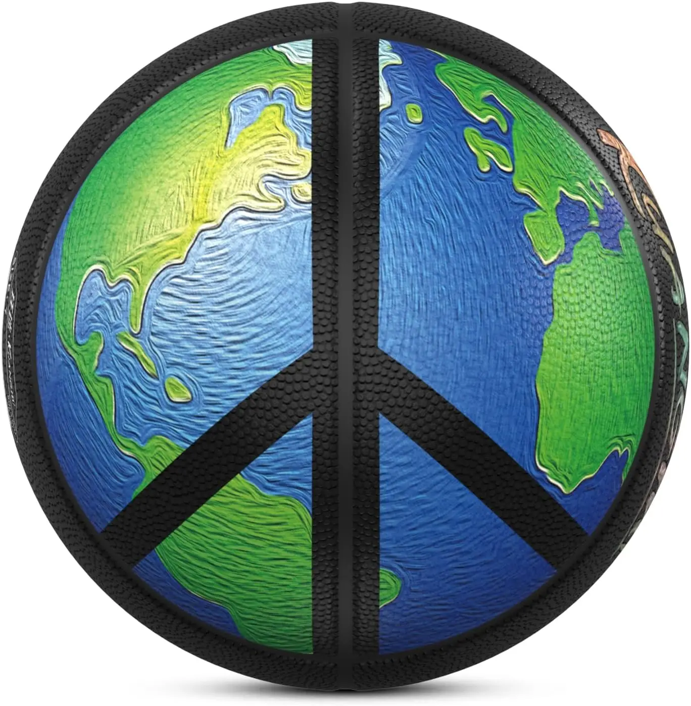 クアンミ ラブ ラッキー シリーズ バスケットボール、公式サイズ7(29.5インチ)、限定コレクターズエディション アートボール