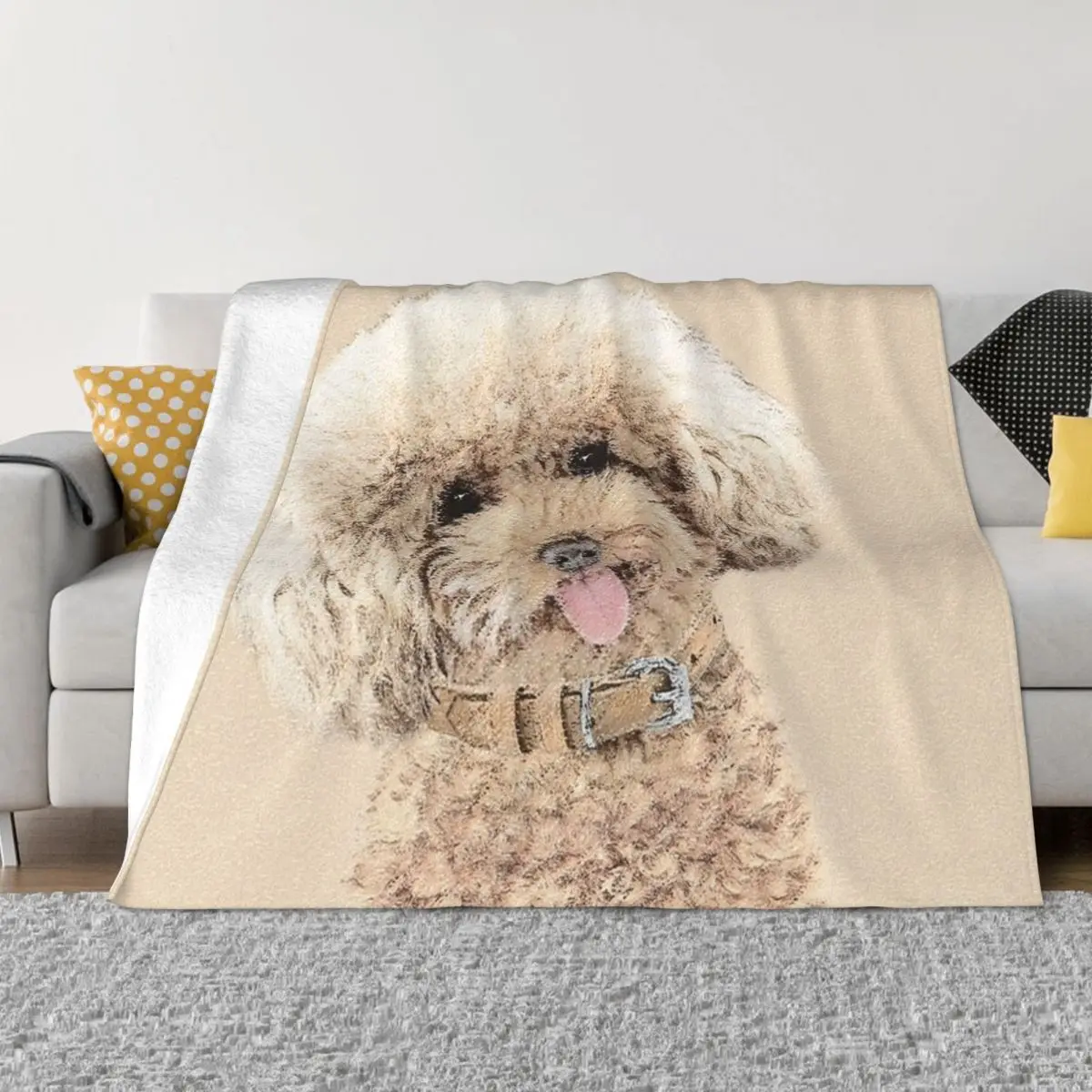 

Poodle Toy Miniature Apricot Cream Brown Throw Blanket Sofa Throw Blanket Blankets For Bed Sofa Blankets