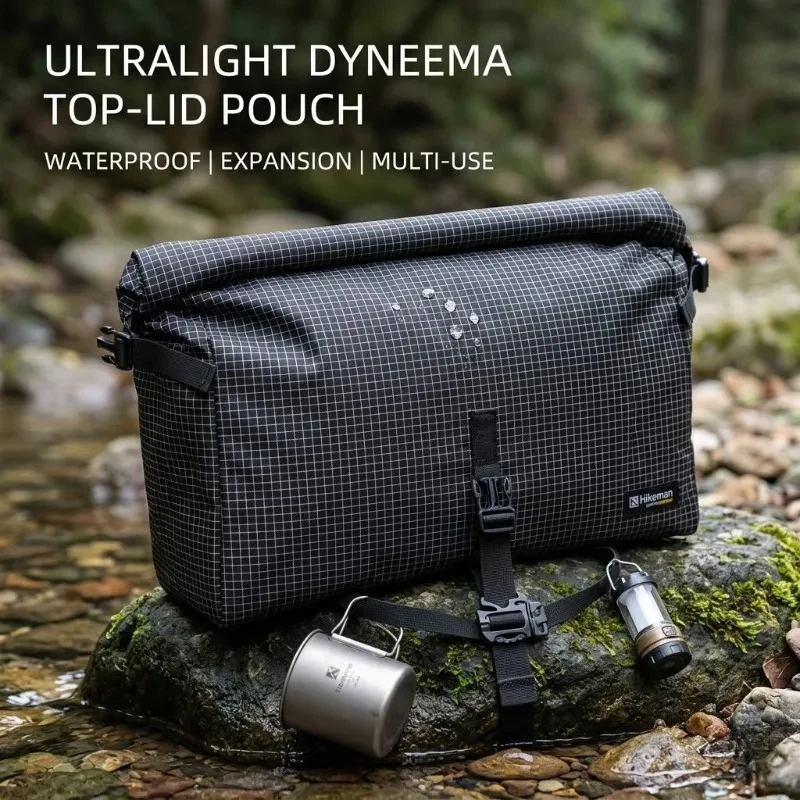 Mochila Ultraleve de Dyneema com Tampa Superior, Bolsa Expansível Impermeável, Bolsa de Armazenamento Externa Multifuncional para Caminhada e Montanhismo