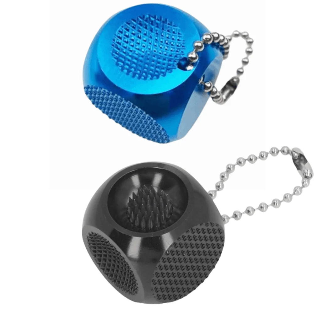 3 in 1 Multifunctional Billiard Pool Cue Tip Tool Aluminum Alloy Lightweight Cue Tip Aerator Hanging Chain Dice Shaped