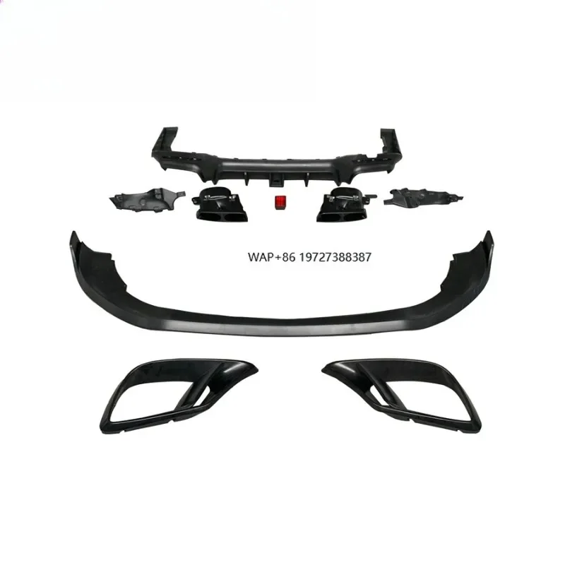

2020 for S Class W222 S63 S65 Front Lip Diffuser Front Skirt Rear Diffuser Muffler Tips Unpainted MB Brand PP Material