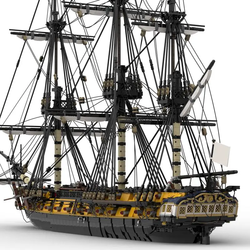 7825 قطعة Moc سلسلة قراصنة القرون الوسطى الأوروبية Hms سفينة حربية هامز لتقوم بها بنفسك أفكار إبداعية لعبة الرائد الإمبراطوري هدية ألغاز مخصصة #4