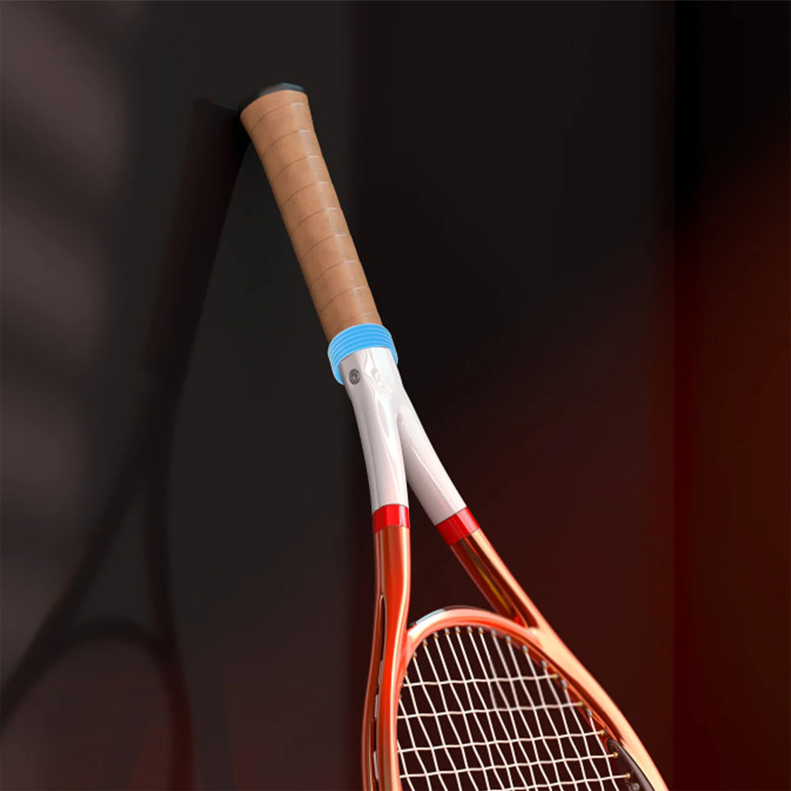 

5Pcs Absorbent Sweat Silicone Racket Grip Bands Tennis Squash Ring Handle Wrap Overgrip Red White Pink