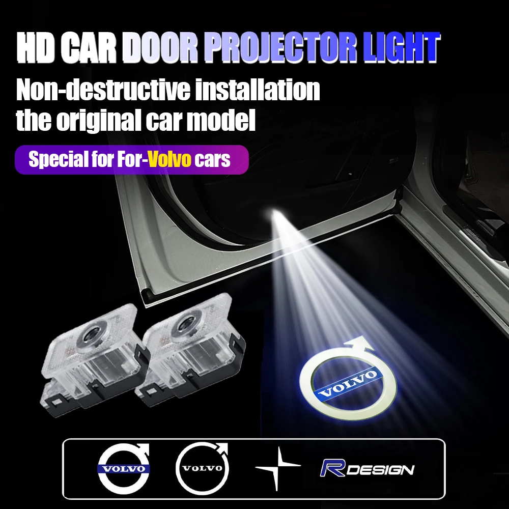 2 шт., автомобильные проекторы для дверей Volvo RDESIGN S80L S60L V40 V40CC MC60 V60 XC90