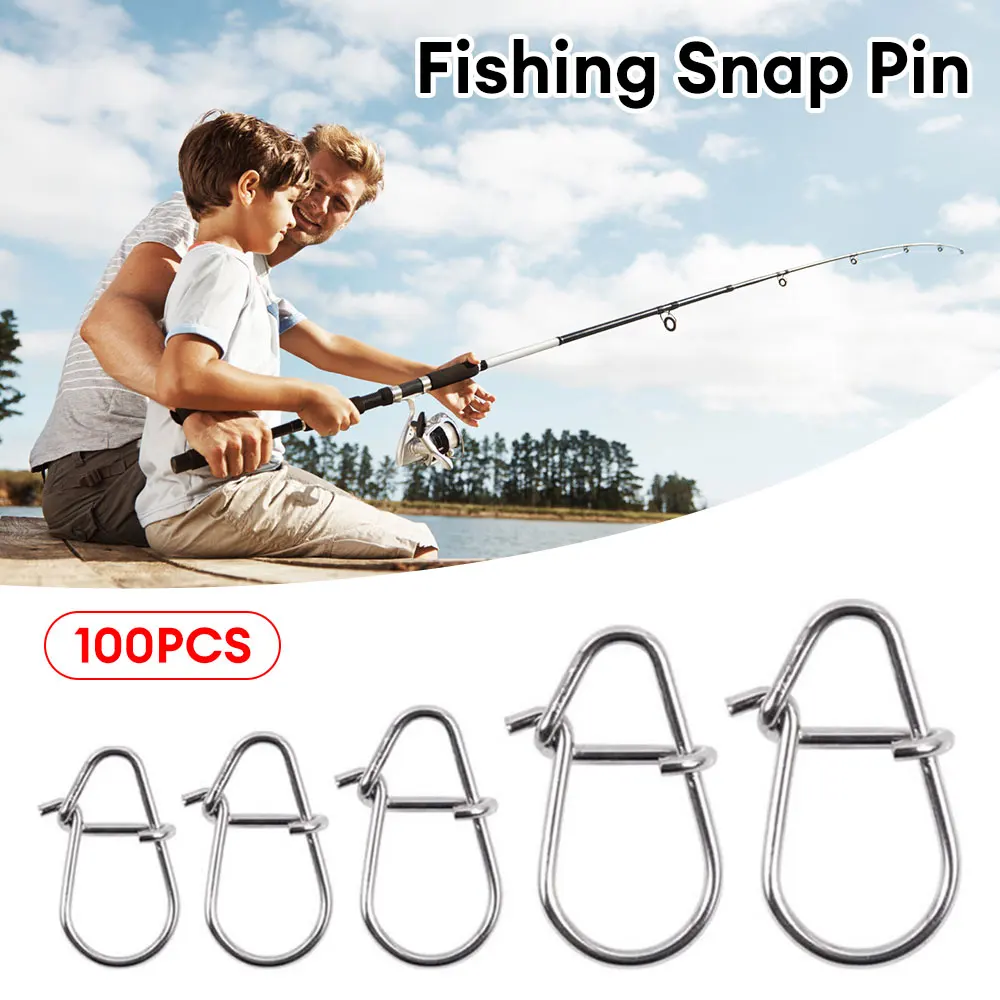 100Pcs Gourd Fishing Hanging Snap 304 Stainless Steel Oval Split Rings Fast Lock Connector High Quality Barrel Swivel Tackle