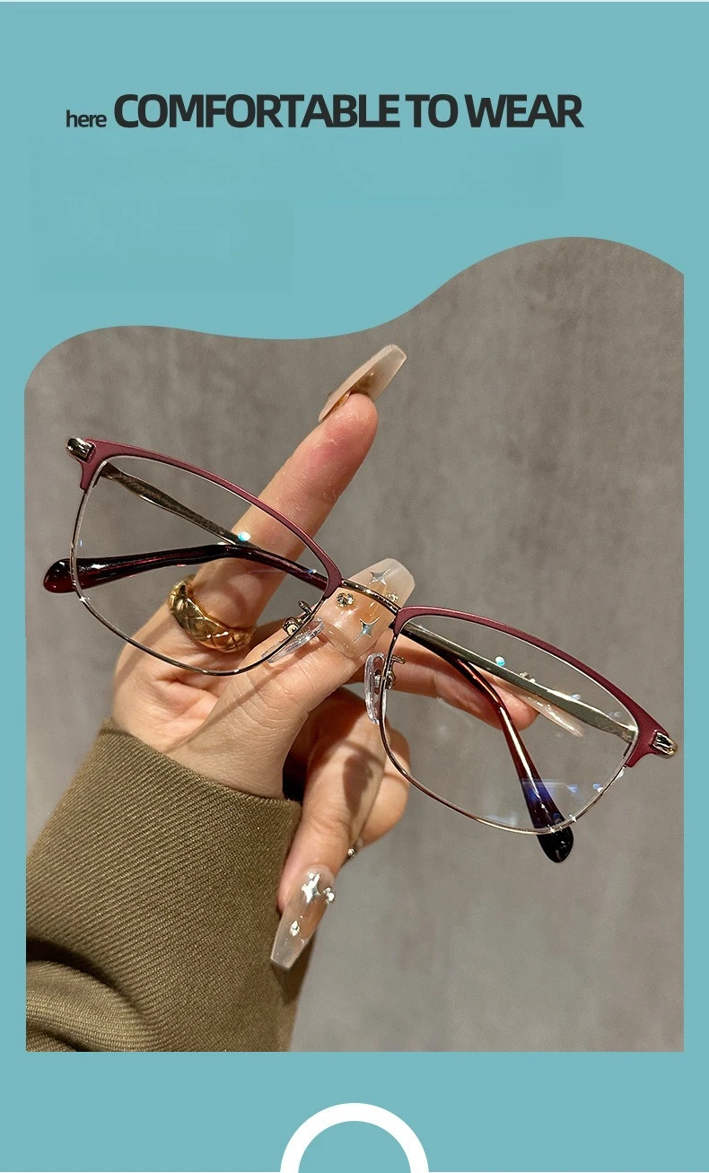 Heißverkaufte Lesebrille mit hochauflösendem Metallrahmen und Anti-Blaulicht-Lesebrille – Detail 2
